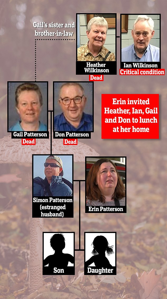 The above family tree shows the connections between the Pattersons and Wilkinsons who were embroiled in the unusual Leongatha poisoning tragedy