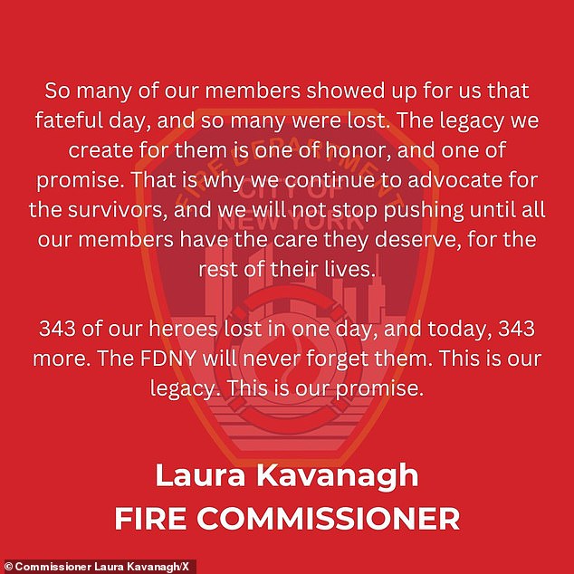 Retired firefighter Robert Fulco, 73, who served in Engine 250 in Brooklyn, died Saturday of pulmonary fibrosis.  He was the 343rd first responder to die from an illness related to the terrorist attack, which is the same number as those who died on September 11, 2001.