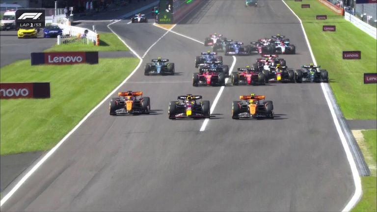 Max Verstappen uses his experience at Suzuka to eliminate both McLarens in the opening round of the Japanese Grand Prix