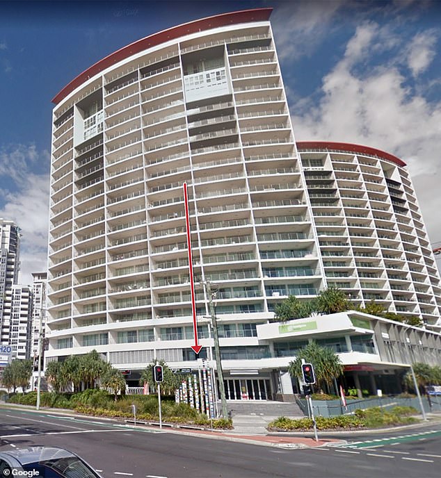 The luxury Gold Coast apartment where Mrs Robinson died on January 29, 2013 is pictured