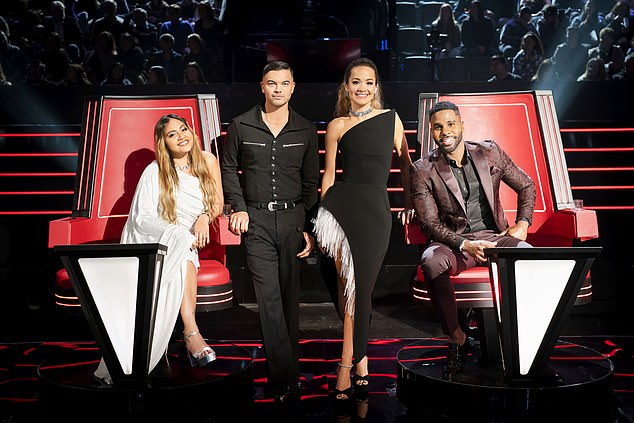 Coaches Jess Mauboy, Guy Sebastian, Rita Ora and Jason Derulo.  Pictured