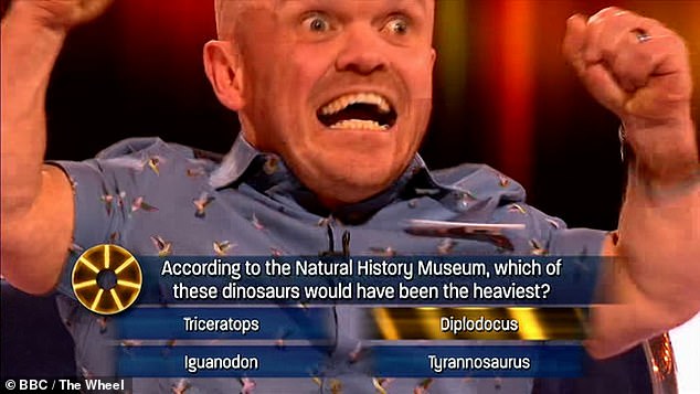 Good luck!  Colin knew the answer was 'Diplodocus'.  He had tears in his eyes as he explained how much winning the award meant to him