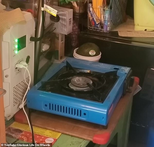 She said she couldn't afford heating, so she uses a small space heater to keep warm in the colder months, adding that she is lucky it doesn't snow where she lives