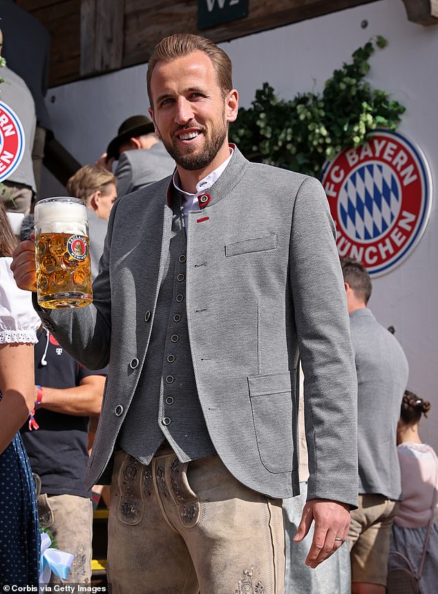 And he even donned traditional Oktoberfest attire to mark his first time celebrating the festival in Germany