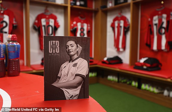 SHEFFIELD, ENGLAND - SEPTEMBER 24: The matchday program showing a photo of Sheffield United women's player Maddy Cusack who died earlier this week before the Premier League match between Sheffield United and Newcastle United at Bramall Lane on September 24, 2023 in Sheffield, England.  (Photo by SportImage/Sheffield United FC via Getty Images)