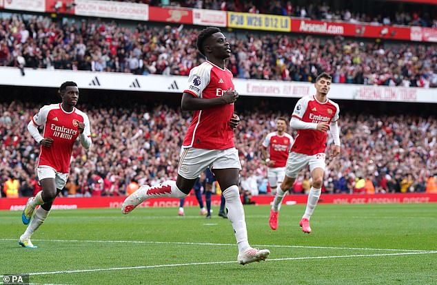 Bukayo Saka also scored for Arsenal as the England winner impressed for Mikel Arteta's side