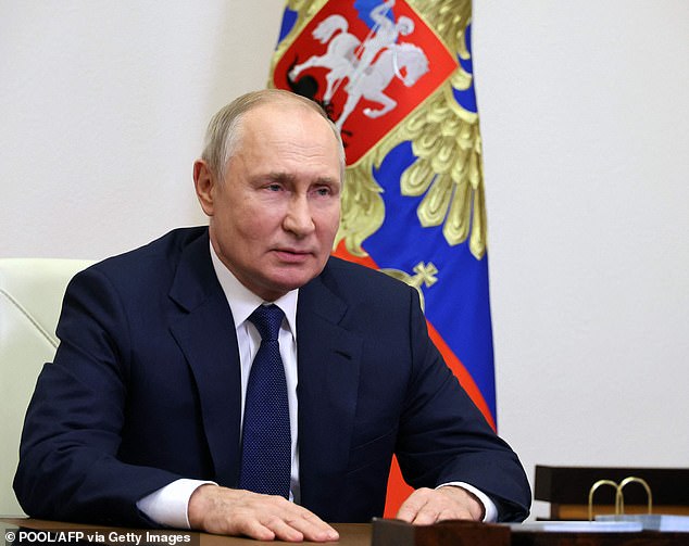 The images show a Putin who is no different from the rigid and serious look that the public sees today