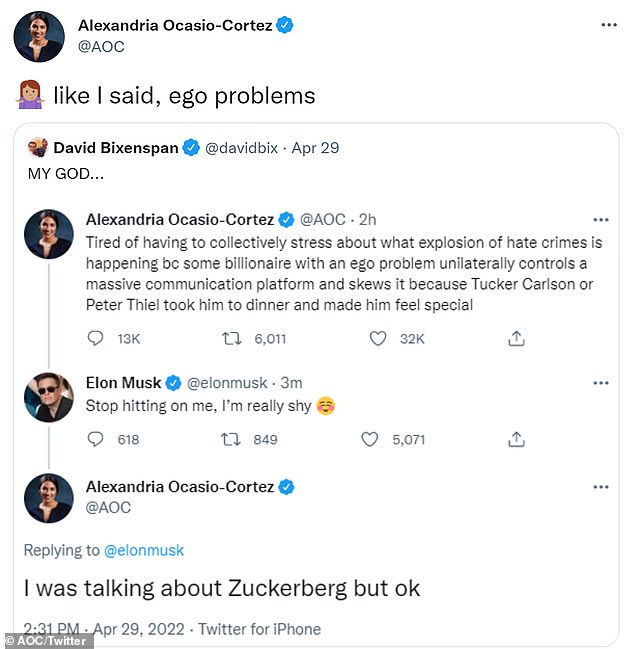 The congresswoman has had her own personal meeting with Tesla's Elon Musk on social media