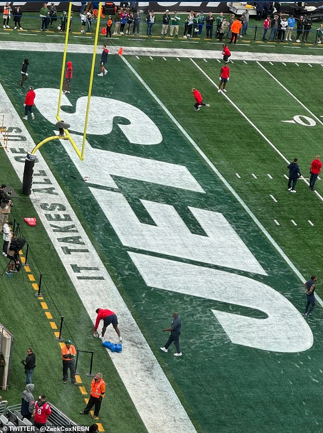 The end zone, later, but also before the start of the game