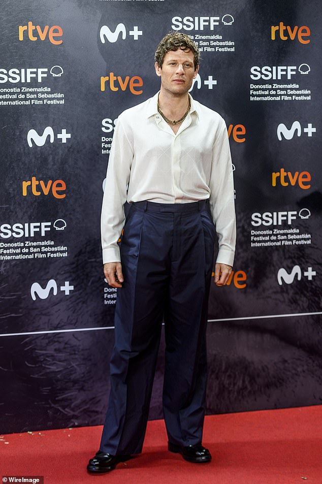 Stylish: The Happy Valley star looked dapper as he posed on the red carpet as he arrived at the Spanish festival