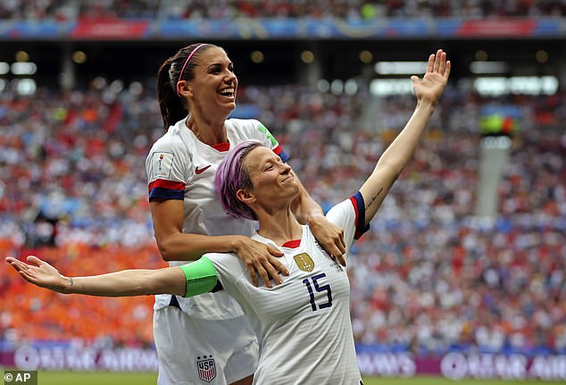 The 38-year-old was described by teammate Alex Morgan (right) as 