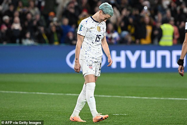 Rapinoe came under fire after missing a penalty at the 2023 World Cup and smiled afterwards