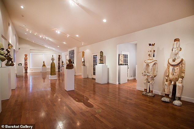 The gallery specializes in ancient art objects and has approximately 200 items in its collection