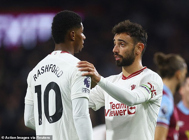 United captain Bruno Fernandes (right) was reportedly at the scene of the accident and offered his help