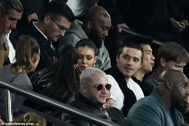 Amazing: The trio were spotted sitting in the crowd at the Parc des Princes stadium in Paris as they watched PSG beat OM 4-0