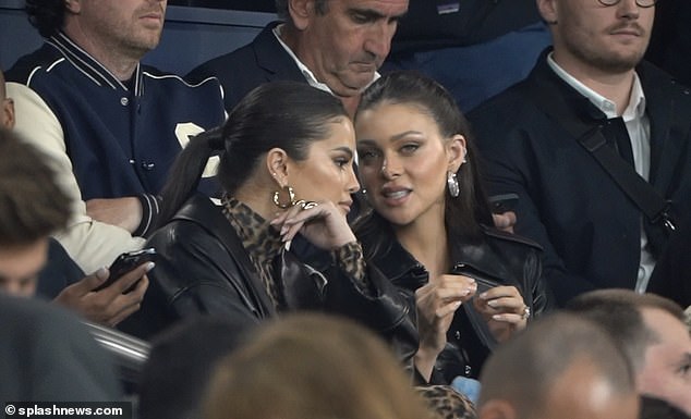 Good friends: The Disney child star and the daughter of billionaire businessman Nelson Pelz were seen laughing and chatting during the game