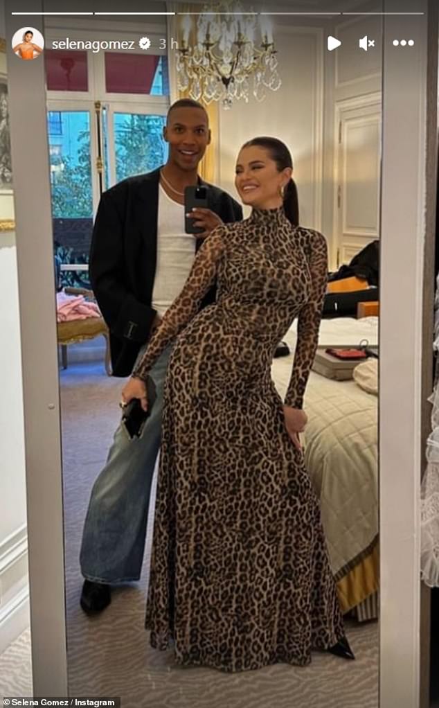 Is called!  Earlier in the day, Selena showed off her killer curves in the leopard print number as she posed for a mirror selfie with a friend