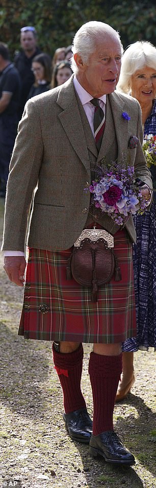 King Charles wears the weathered Royal Stewart tartan