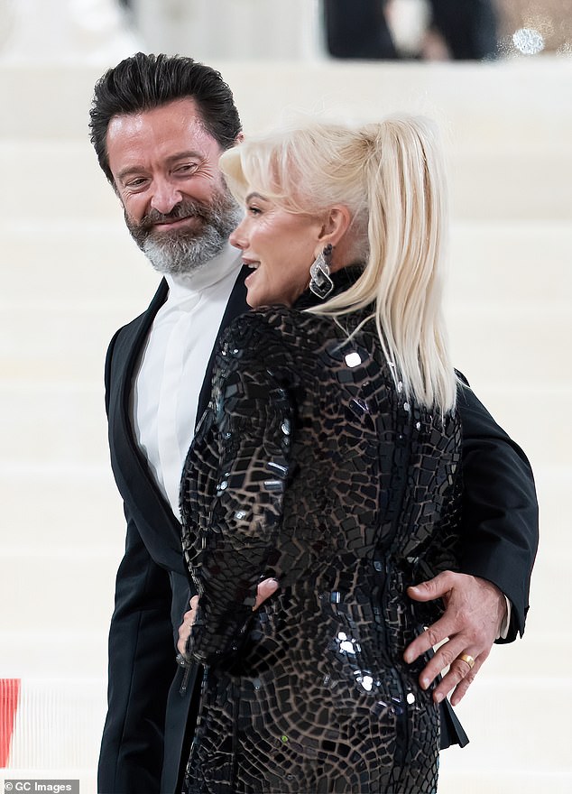 Many of Hugh's followers were quick to send him their well wishes during this difficult time.  Pictured with estranged wife Deborra-Lee Furness in May 2023