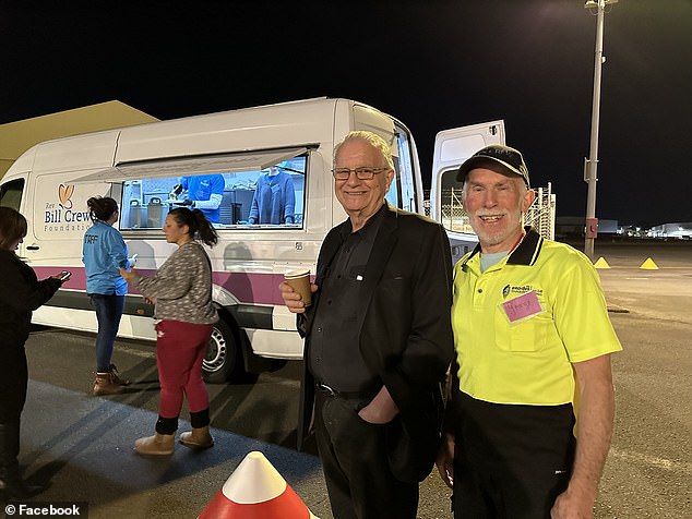 The Bill Crews Foundation, best known for feeding Sydney's homeless, received $4.55 million from the sale of Bill Mawhinney's dilapidated Clovelly semi.  Pictured: Pastor Bill Crews (second from right) at one of his charity's food trucks