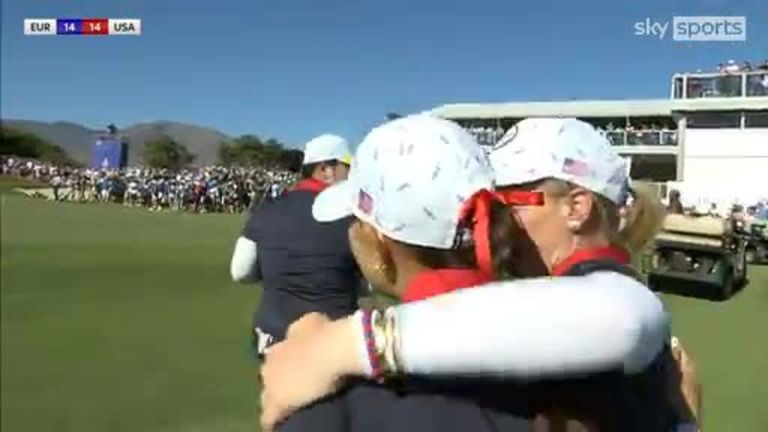 Lexi Thompson kept her composure on the 17th to hole in the par putt that beat Emily Pedersen and ensured the Solheim Cup finished all square