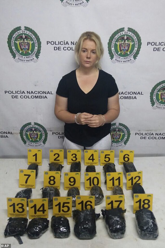 Cassie was arrested in Columbia in April 2017 when she was caught trying to leave the country with 5.8kg of cocaine in her luggage