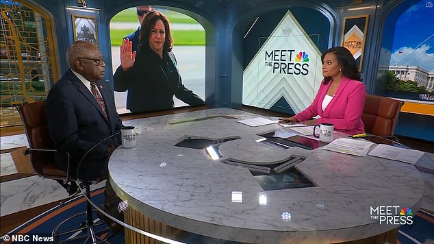 Speaking on Meet The Press on Sunday, Clyburn, now the assistant Democratic leader of the House, was asked if he saw Harris as the future of the Democratic Party he hesitated to envision