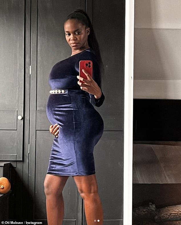 Wow!  The former Strictly Come Dancing pro, 33, showed off her 'day and night' looks, rocking a blue velvet midi dress in a stunning mirror print