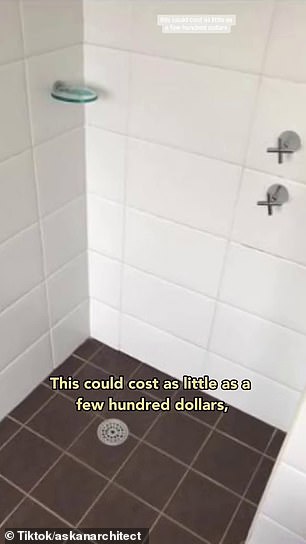 Georgina, who runs her own architectural firm, said her first tip was to redo the grout on tiled surfaces in the bathroom