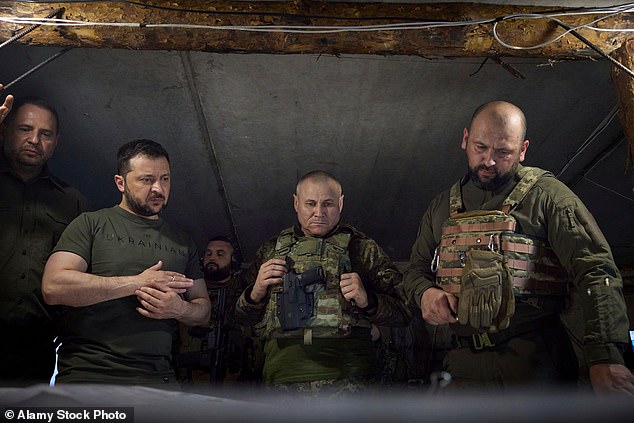 General Oleksandr Tarnavskiy (seen center briefing Ukrainian President Volodymyr Zelensky) told US media that the advance was still ongoing, the latest indication that Ukraine is making inroads on the southern front.