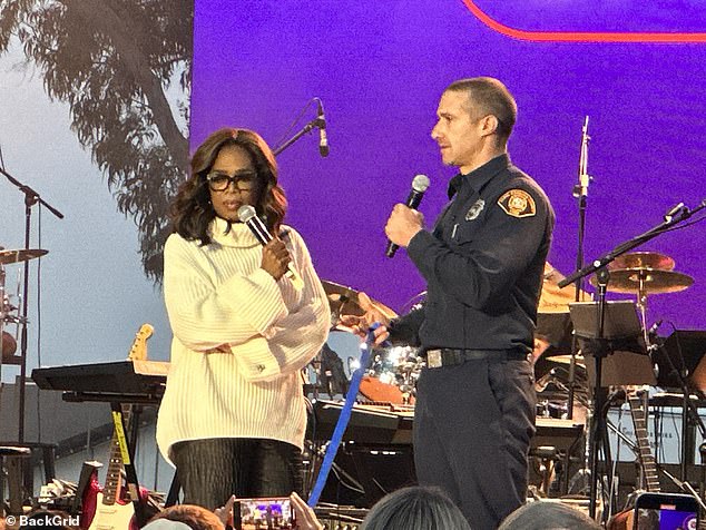 The couple was accompanied by their good friend Oprah – the talk show host who conducted the royal couple's infamous, explosive interview in 2021.