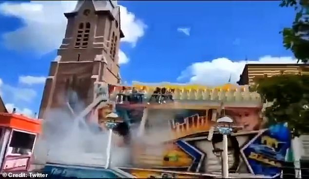 Smoke and steam were seen coming from the ride just before seven people were thrown off