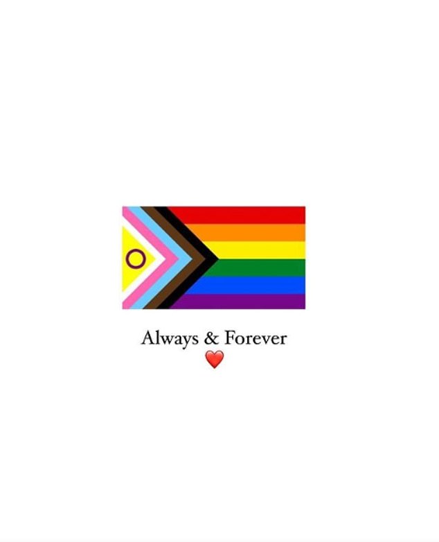 Always and forever: Louise commented on her decision to abandon the tour by sharing the Progress Pride Flag on her Instagram Stories, writing: 'Always and forever'