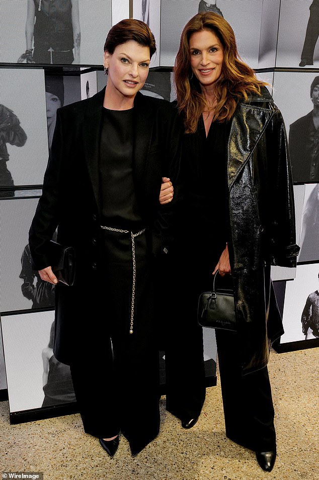 Friends: Evangelista and Crawford attend the Steven Meisel New York X Zara Collection Launch at Dover Street Market London on September 15