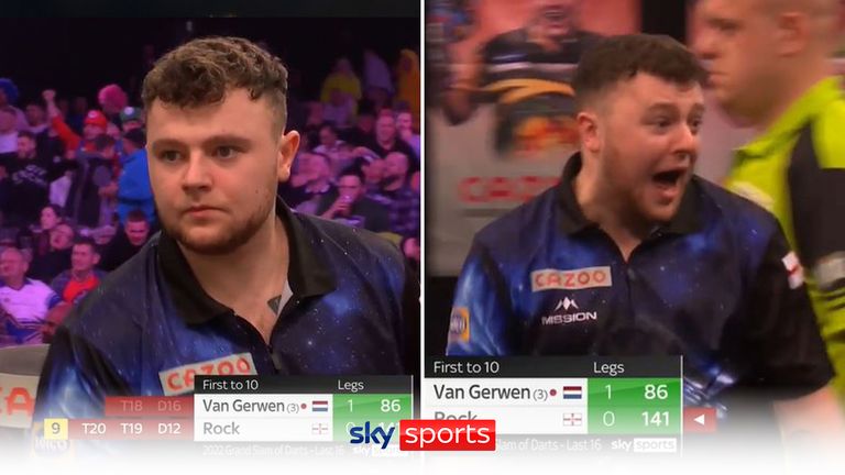 Josh Rock stunned Michael van Gerwen with a nine-darter at the Grand Slam of Darts last year, before MVG won 10-8 in a classic