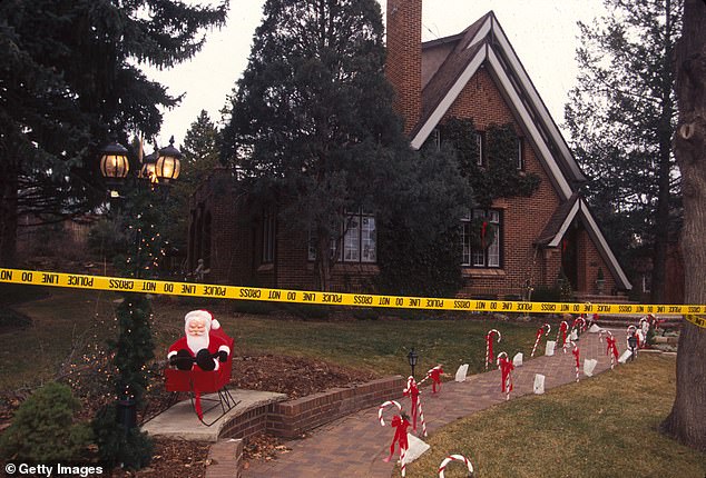 The crime scene at Ramsey's luxury home in Colorado, following the murder of their six-year-old child