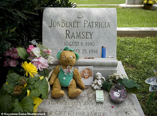 JonBenét Ramsey's grave in Marietta, Georgia.  She is buried in a family plot in a cemetery.  Her mother is now buried nearby