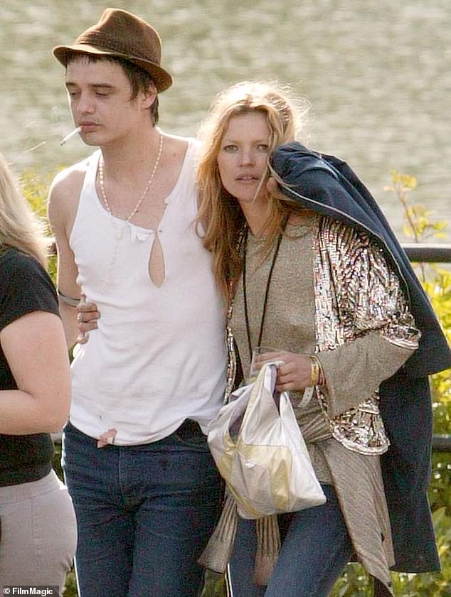 Exes: Pete met Kate Moss at her 31st birthday party in January 2005, and he declared shortly afterwards that he had 'really found love' (pictured in 2005)