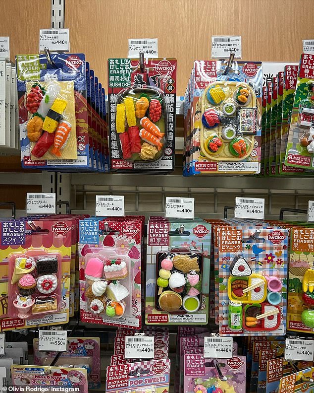 So much fun in Tokyo: She also shared images of food-themed erasers