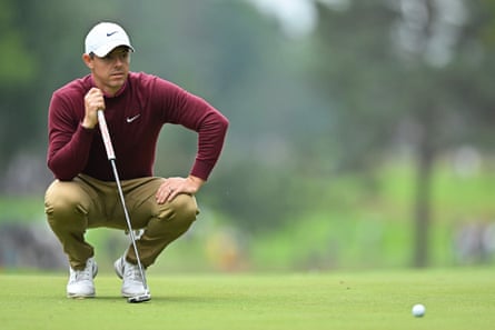 Rory McIlroy makes a putt at the recent PGA Championship at Wentworth.