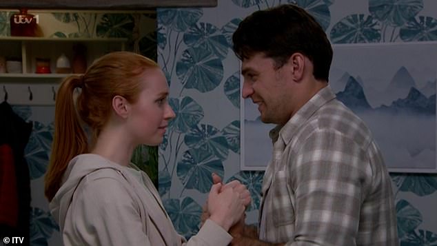 Wedding bells?  Mack (Lawrence Robb) hastily proposed to Chloe (Jessie Elland) after hearing the apparently happy news