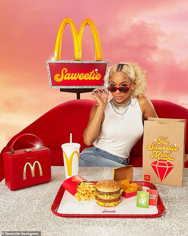 '#thesaweetiemeal': In 2021, the two-time Grammy nominee was a full-fledged brand ambassador for the 83-year-old fast food chain, complete with her custom meal featuring 'Saweetie and Sour Sauce'