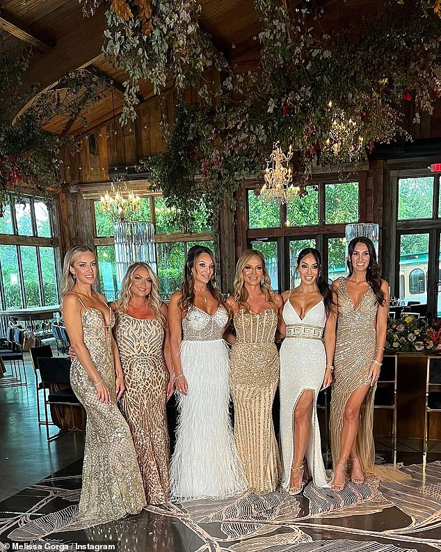 A theme: All bridesmaids were asked to wear white or gold or both