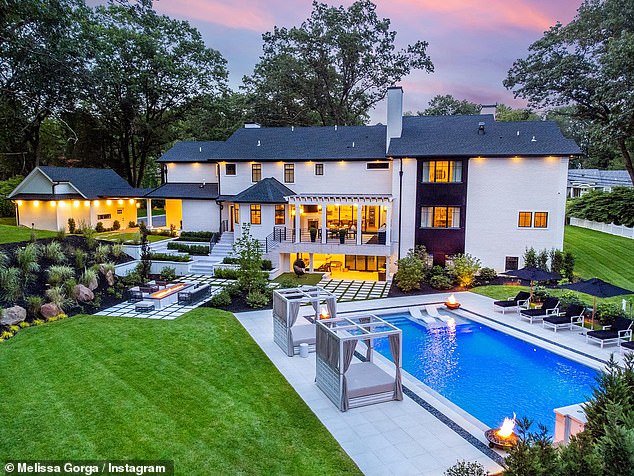 Grand look: In August, Gorga showed off her new pool at her mansion in Franklin Lakes, New Jersey, which she built from the ground up with husband Joe Gorga