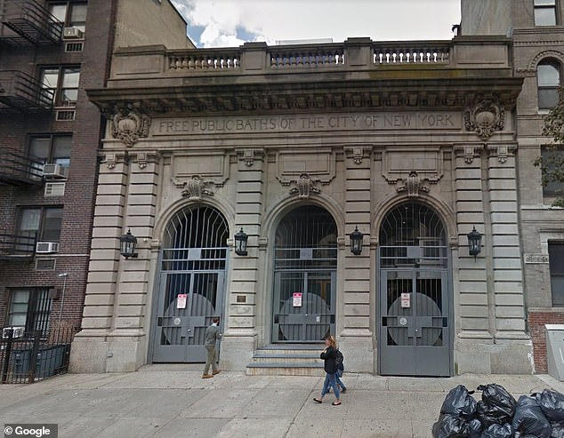 Mehran Jalali and a large group of his friends set up a fake steakhouse restaurant this weekend in a former public bathhouse, pictured here