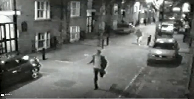 CCTV footage of Pete Doherty running from the apartment block where Mark Blanco died