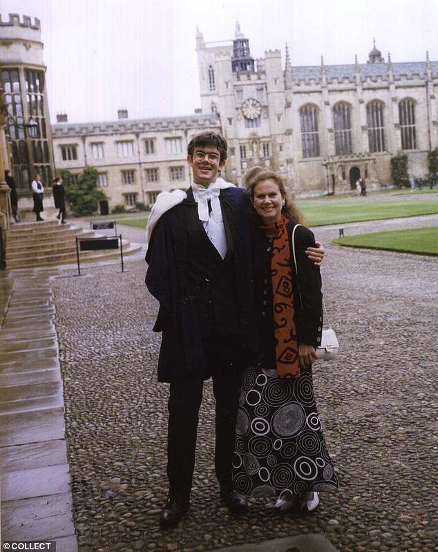 Pictured: Mark Blanco, actor, with his mother Sheila, on graduation day in June 1997