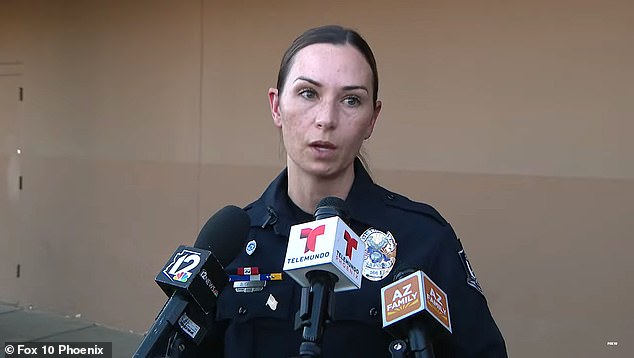 Detective Brandi George held a press conference after the suspect was fatally shot by an officer