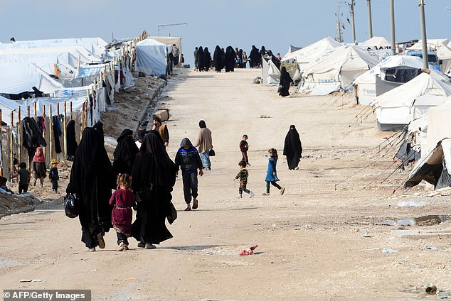 The women have been living in the camp in northeast Syria since ISIS was defeated in March 2019 (photo, Al-Hol refugee camp Syria 2019)