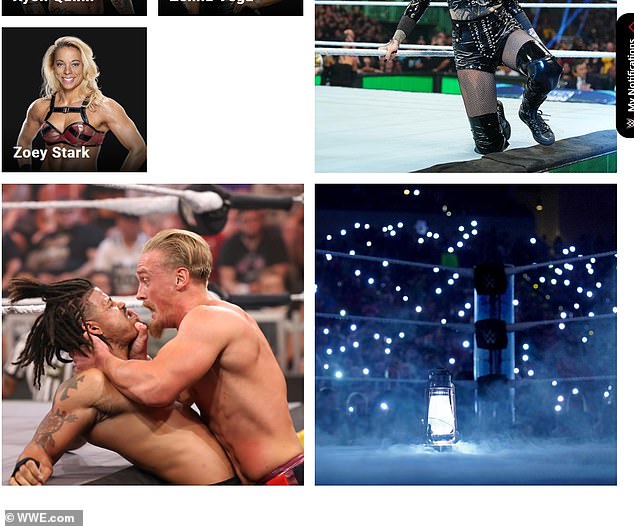 WWE.com still has tributes to Wyatt, including photos of his rocking chair and lantern at the top and bottom of the superstars page